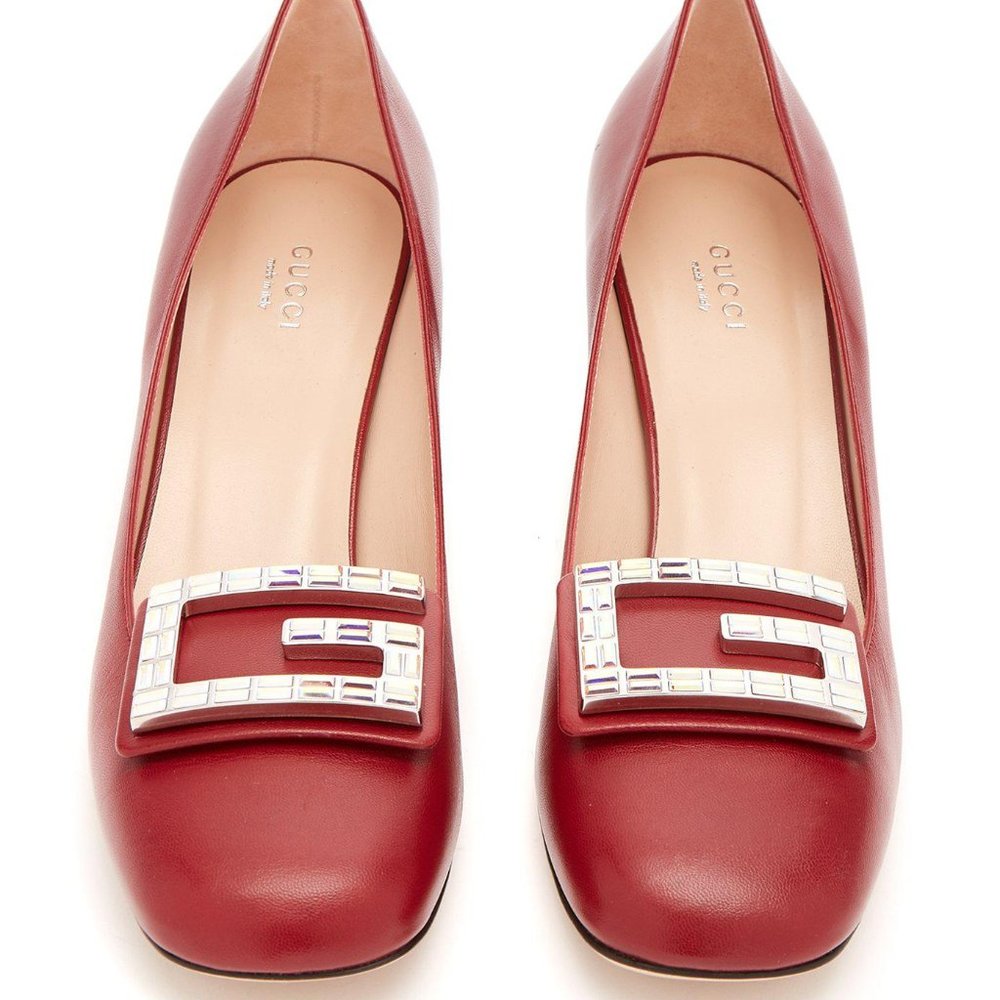 NIB GUCCI Madelyn crystal red shoes 35.5 - Picture 3 of 8